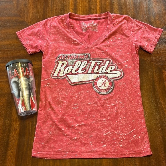 UNIVERSITY OF ALABAMA 24oz Tumbler & Medium T-Shirt - Picture 1 of 13